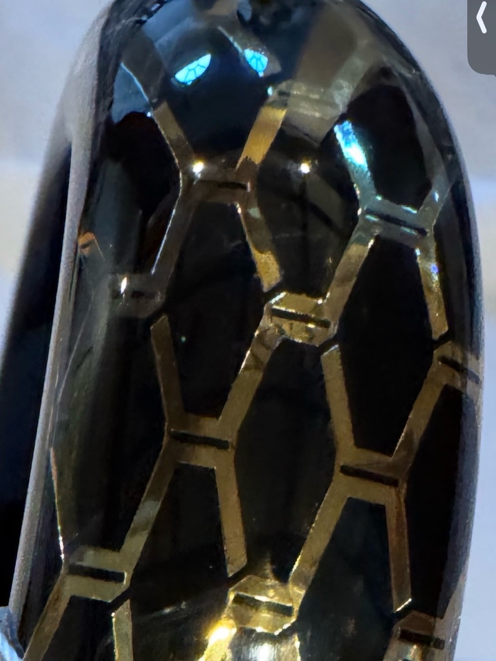 NWT $119 CALVIN KLEIN Acrylic Black & Gold Bangle!